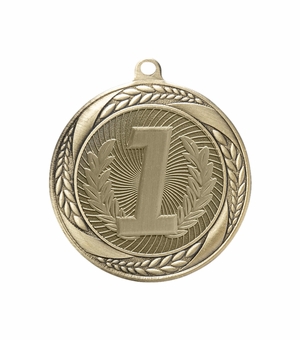 2-1/4 Inch 1st Place Medal in Antique Gold with Insert