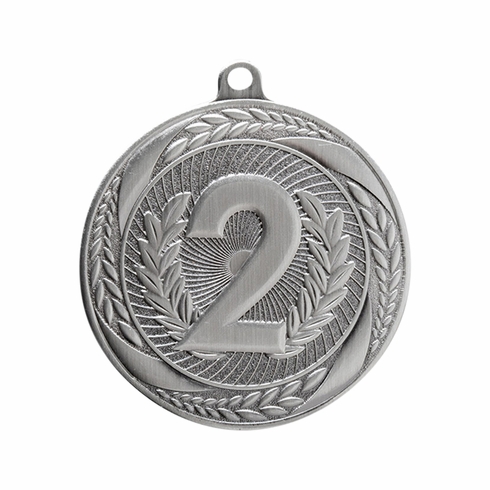 2-1/4 Inch 2nd Place Medal in Antique Silver with Insert
