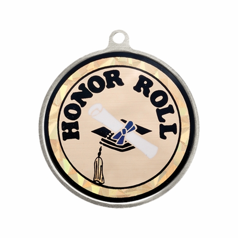 2-1/4 Inch 2nd Place Medal in Antique Silver with Insert