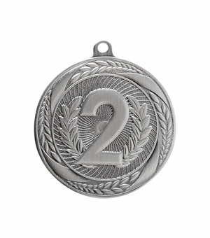2-1/4 Inch 2nd Place Medal in Antique Silver with Insert