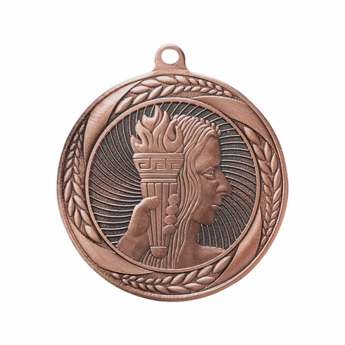 2-1/4 Inch Achievement Medal in Antique Gold, Silver, or Bronze with Insert
