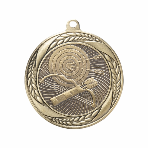 2-1/4 Inch Archery Medal in Antique Gold, Silver, or Bronze with Insert