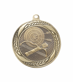 2-1/4 Inch Archery Medal in Antique Gold, Silver, or Bronze with Insert