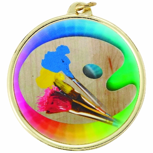 2-1/4 INCH ART PAINT, MYLAR MEDAL