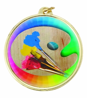 2-1/4 INCH ART PAINT, MYLAR MEDAL