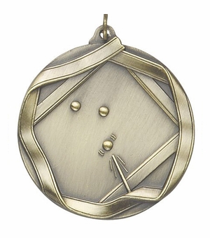 2-1/4 Inch 3D Die-Cast Billiards Themed Medal in Antique Brass, Silver, or Bronze