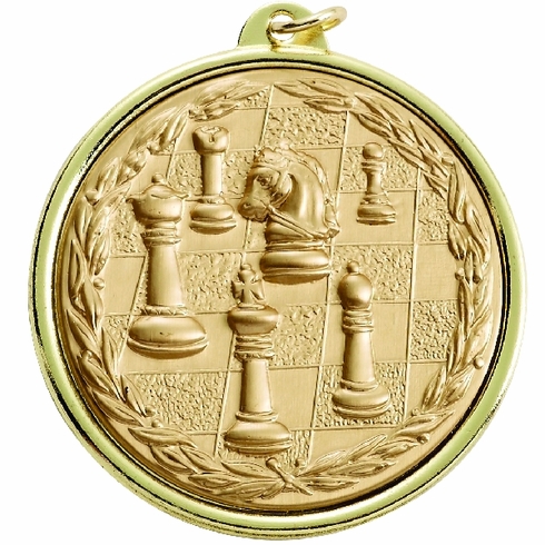 2-1/4 INCH CHESS MEDAL, MULTIPLE COLORS