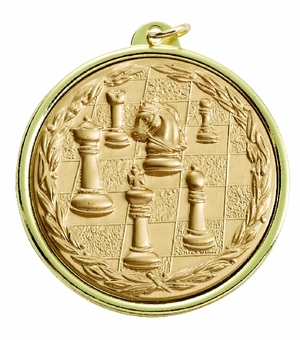 2-1/4 INCH CHESS MEDAL, MULTIPLE COLORS