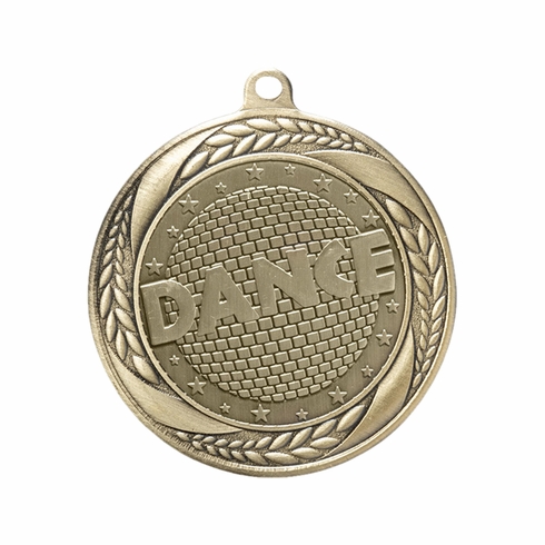 2-1/4 Inch Dance Themed Medal in Antique Gold, Silver, or Bronze with Insert