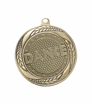 2-1/4 Inch Dance Themed Medal in Antique Gold, Silver, or Bronze with Insert