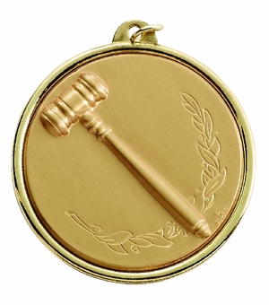 2-1/4 INCH GAVEL MEDAL, MULTIPLE COLORS
