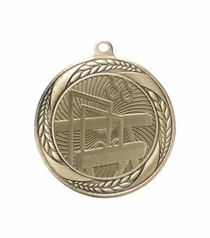 2-1/4 Inch Gymnastics Medal in Antique Gold with Insert