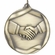 2-1/4 Inch 3D Die-Cast Medal with Handshake Theme in Antique Brass, Silver, or Bronze