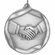 2-1/4 Inch 3D Die-Cast Medal with Handshake Theme in Antique Brass, Silver, or Bronze