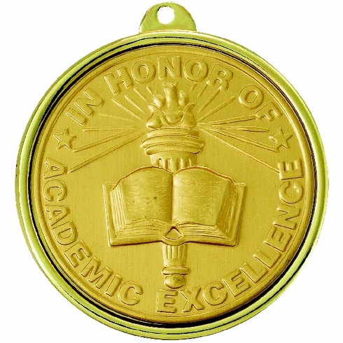 2-1/4 INCH IN HONOR OF ACADEMIC EXCELLENCE MEDAL, MULTIPLE COLORS