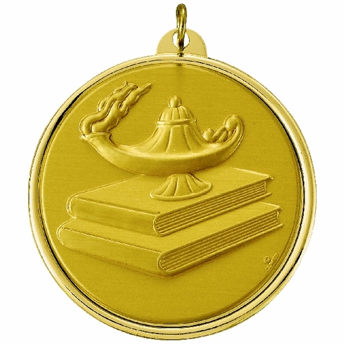2-1/4 Inch Academic Medal with Insert in Gold, Silver, or Bronze