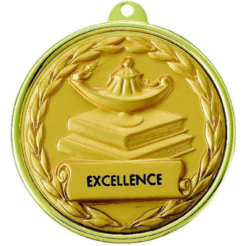 2-1/4 INCH LAMP OF LEARNING IMPRINT MEDAL, MULTIPLE COLORS