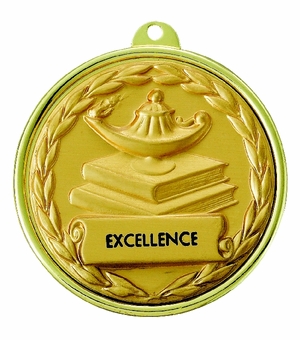 2-1/4 INCH LAMP OF LEARNING IMPRINT MEDAL, MULTIPLE COLORS