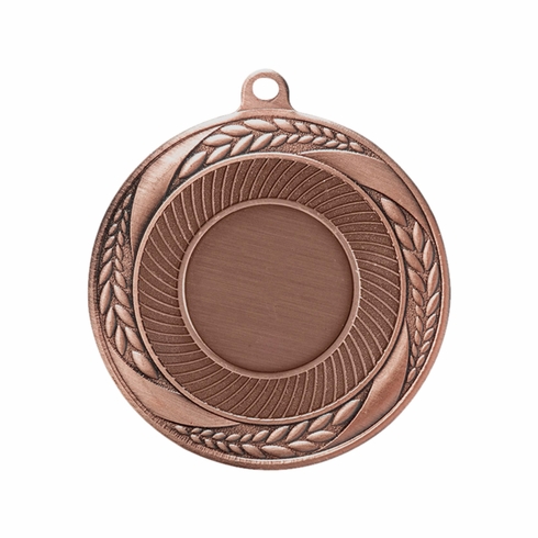 2-1/4 Inch Wreath Medal in Antique Gold, Silver, or Bronze with Insert