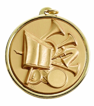 2-1/4 INCH MUSIC BAND MEDAL