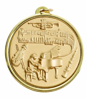 2-1/4 INCH MUSIC IN GENERAL MEDAL, MULTIPLE COLORS