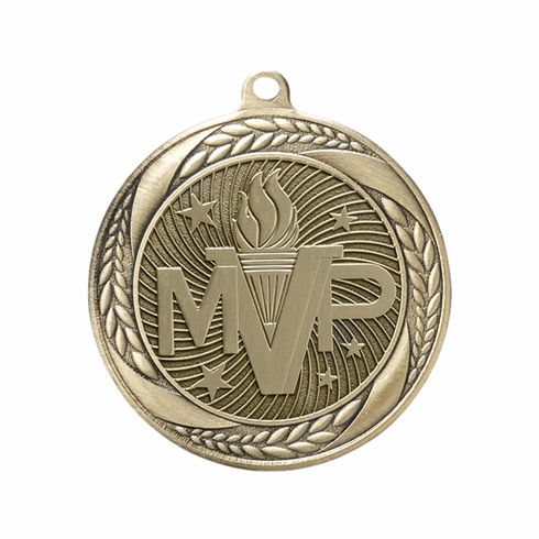 2-1/4 Inch MVP Medal in Antique Gold with Insert