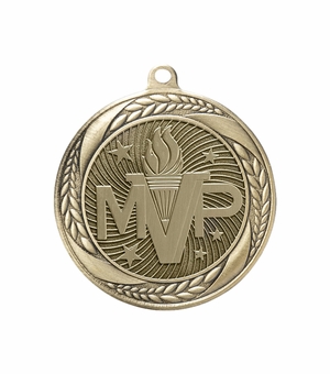 2-1/4 Inch MVP Medal in Antique Gold with Insert