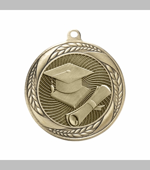 2-1/4 Inch Scholastic Achievement Medal in Antique Gold with Insert