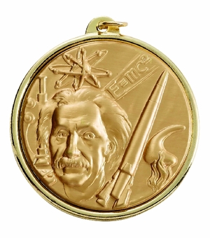 2-1/4 INCH SCIENCE EINSTEIN MEDAL, MULTIPLE COLORS