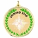 2-1/4 Inch in Diameter Round Shining Star Medal with Mylar Detailing and Customizable Back