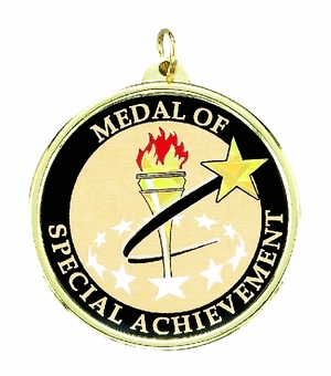 2-1/4 Inch in Diameter Round Special Achievement Medal with Mylar Detailing and Customizable Back