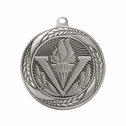 2-1/4 Inch Victory Medal in Antique Gold, Silver, or Bronze with Insert