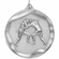 2-1/4 Inch 3D Die-Cast Wrestling Medal in Antique Brass, Silver, or Bronze