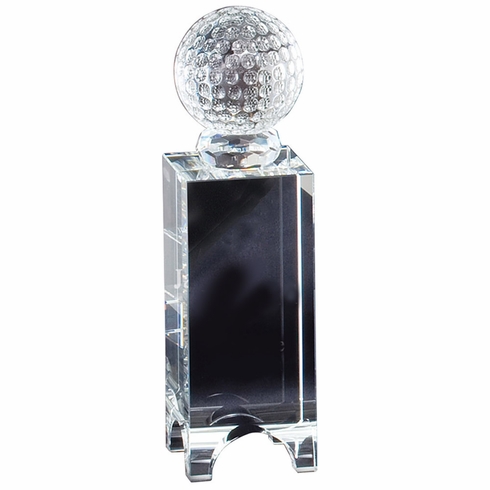 2-1/4 x 8-1/4 OPTICAL CRYSTAL GOLF BALL TOWER AWARD