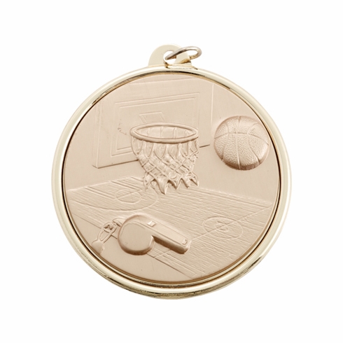 2 3/16 INCH FRAME WITH BASKETBALL MEDALLION - MULTIPLE COLORS