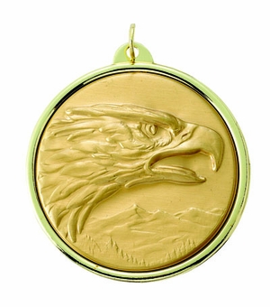 2-3/16 INCH MEDAL FRAME, EAGLE MEDALLION - MULTIPLE COLORS