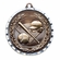 2-3/4 Inch 3-D Baseball Medal in Antique Brass, Pewter or Bronze Finish