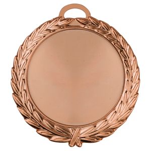 2-3/4 INCH BRIGHT BRONZE WREATH MEDAL FRAME HOLDS 2" INSERT
