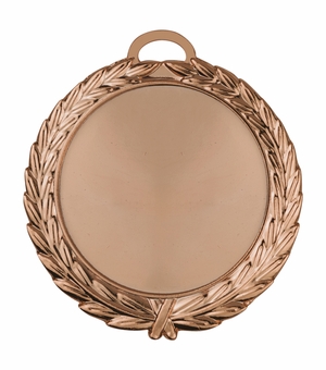 2-3/4 INCH BRIGHT BRONZE WREATH MEDAL FRAME HOLDS 2" INSERT