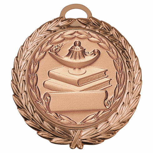 2-3/4 INCH BRIGHT GOLD WREATH MEDAL FRAME HOLDS 2" INSERT