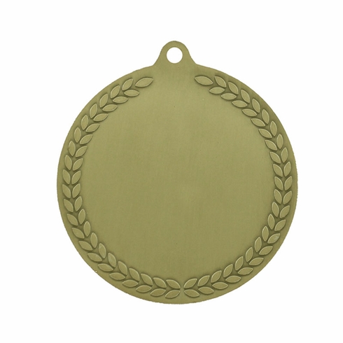 2-3/4 INCH DIE CAST ANTIQUE BRASS MEDAL  HOLDS 2 INCH INSERT