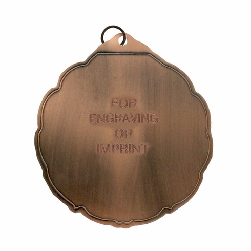 2-3/4 INCH DIE CAST BRONZE MEDAL HOLDS 2 INCH INSERT