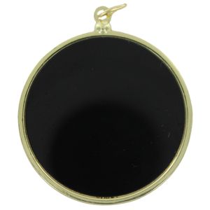 2-3/4 INCH DIE CAST TWO SIDED GOLD MEDAL WITH 2 INCH RECESSED BLACK DISCS BOTH SIDES