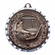 2-3/4 Inch 3-D Hockey Medal in Antique Brass, Pewter or Bronze Finish