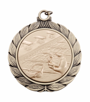 2 3/4 INCH MEDAL FRAME WITH SWIMMING MEDALLION - MULTIPLE COLORS