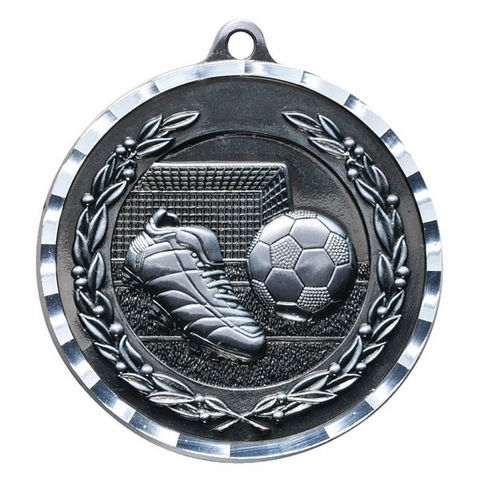 2-3/4 Inch 3-D Soccer Medal in Antique Brass, Pewter or Bronze Finish