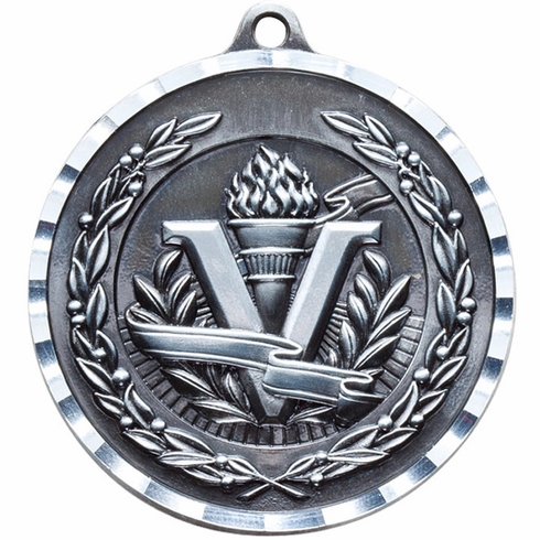 2-3/4 Inch 3-D Victory Medal in Antique Brass, Pewter or Bronze Finish