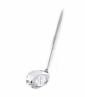 2-3/4" x 1-1/2" OPTICAL CRYSTAL GOLF CLUB WITH SILVER PIN PEN HOLDER
