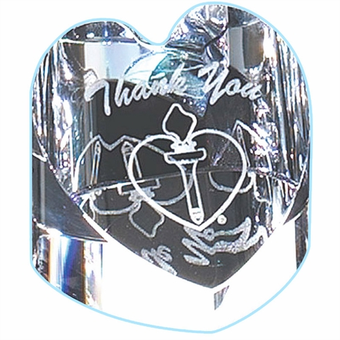 2-3/4 x 2-1/4 INCH OPTICAL CRYSTAL HEART BLACK PRESENTATION BOX