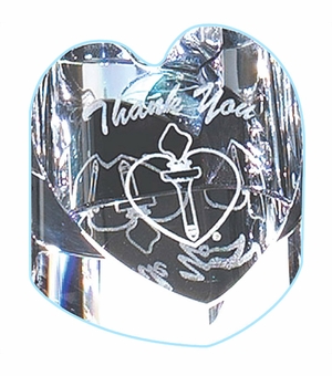 2-3/4 x 2-1/4 INCH OPTICAL CRYSTAL HEART BLACK PRESENTATION BOX